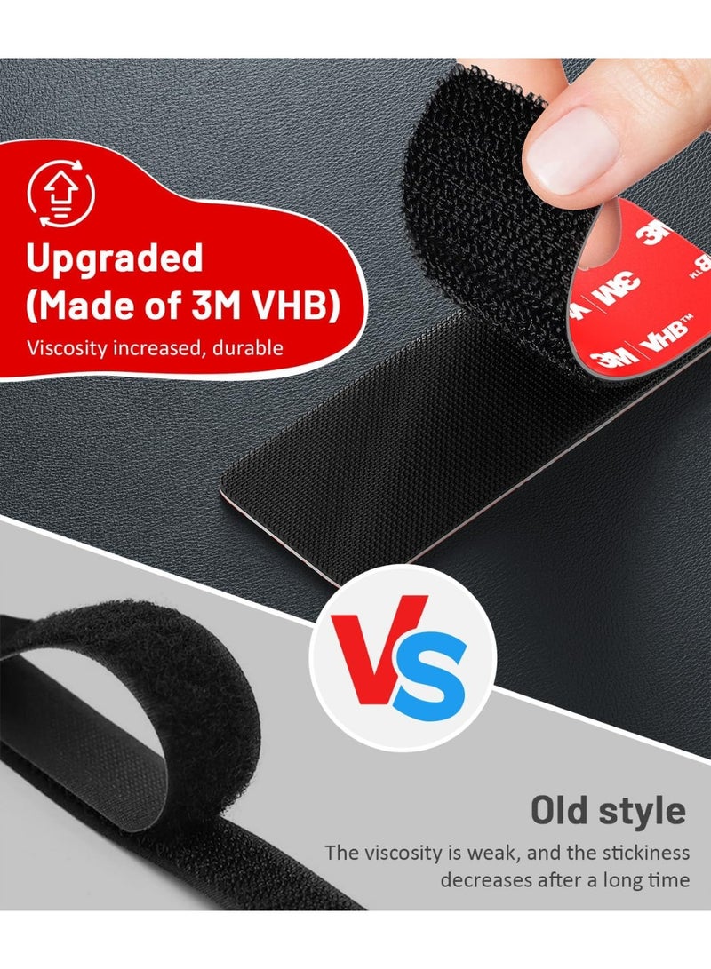 ثري ام شرائط فيلكرو لاصقة، شرائط بخطاف وحلقة شديدة التحمل، مصنوعة من مادة 3M، مقاومة للحرارة والماء، للاستخدام الداخلي والخارجي، 12 مجموعة (أسود، 1.2 × 3.2 بو - Image 5